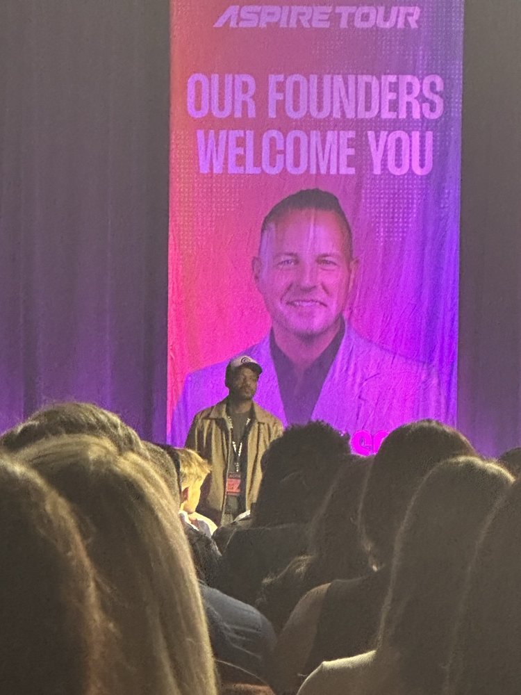 Chad Glover on stage at the Aspire Tour